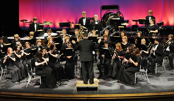 David Barr directs the Glacier Varsity Band on Friday at the Whitefish Performing Arts Center.