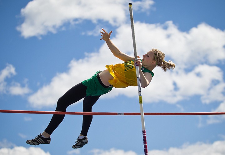 &lt;p&gt;Kaitlyn Whitesitt, a sophomore at Lakeland High School, clears the eight foot mark during the girls pole vault event at the Rasmussen Invitational.&lt;/p&gt;