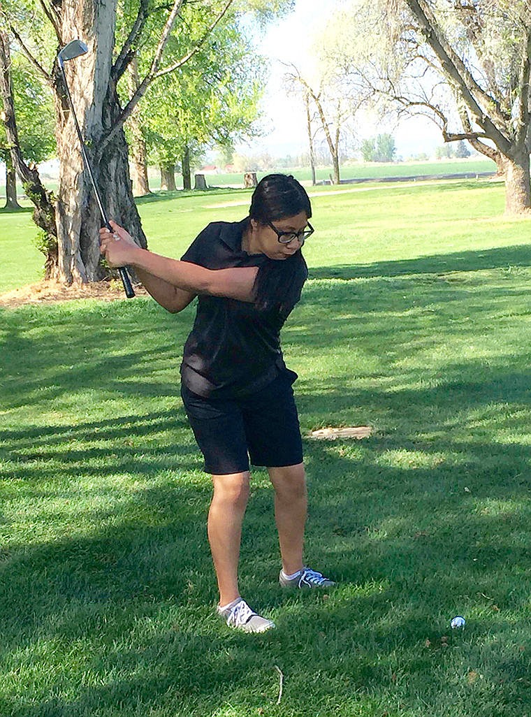 Esmeralda Lagunas finds herself in the rough on hole No. 11.