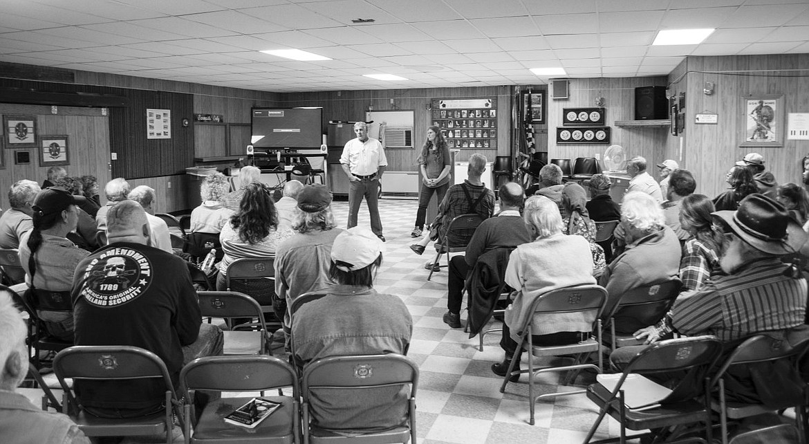 &lt;p&gt;Dan and Roxanna Ryan address the gathering of people at the Plains VFW on Sunday, April 24, 2016.&lt;/p&gt;