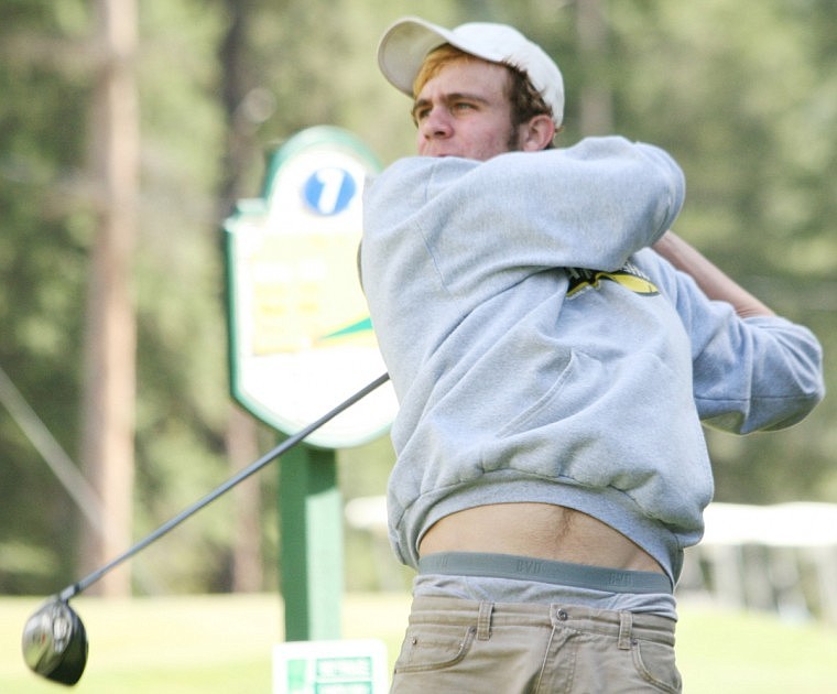 Bryce Benson follows through on a shot at Thompson Falls on Saturday.