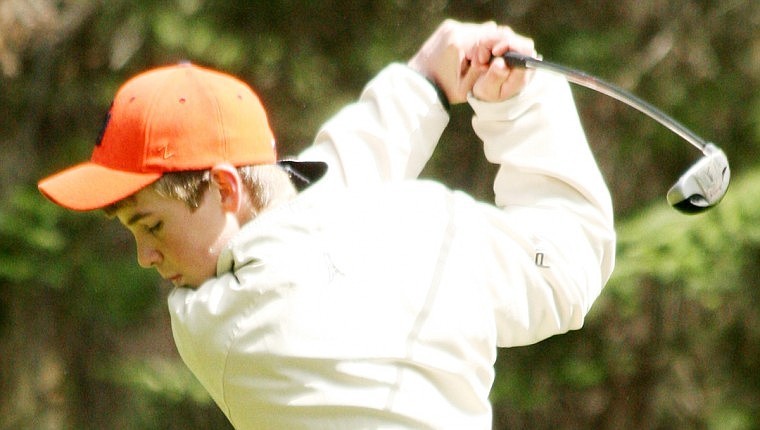 Jeff Revier of Plains enters his backswing for a drive at Thompson Falls.