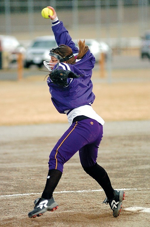 Polson freshman Shay Duford winds up against Whitefish.