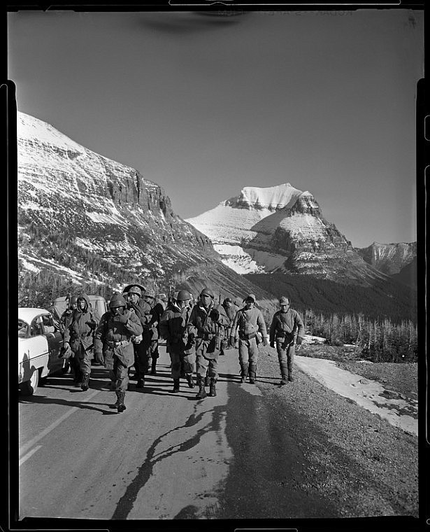 October, 1959 transformed the Going-to-the-Sun Road into the Korean war movie &quot;All the Young Men&quot;, starring Sidney Poitier, then heavyweight champion Ingemar Johansson and Alan Ladd. Blackfeet Indians played the role of Koreans in the film.