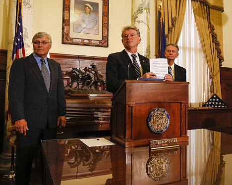 &lt;p&gt;Gov. Butch Otter issues a proclamation ordering a special session of the state legislature at the state Capitol building on Wednesday in Boise. Present were Director of Health and Welfare Dick Armstrong, left, and Lt. Gov. Brad Little, right.&lt;/p&gt;