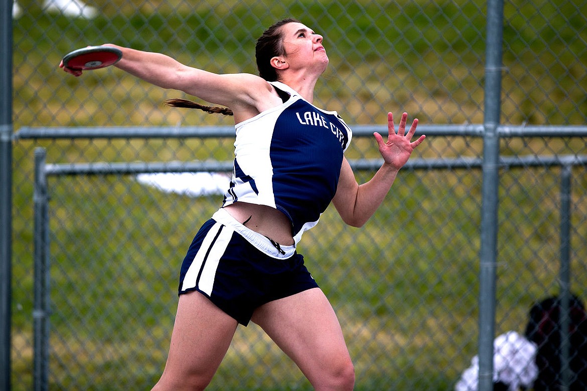&lt;p&gt;JAKE PARRISH/Press Lake City's Jocie Osika is in the final stages of a discus throw at the Lake City Invitational on Friday at Lake City High School.&lt;/p&gt;