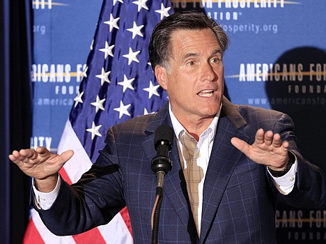 &lt;p&gt;Possible 2012 presidential hopeful, former Republican Gov. Mitt Romney of Massachusetts speaks during a dinner Friday sponsored by Americans for Prosperity in Manchester, N.H.&lt;/p&gt;