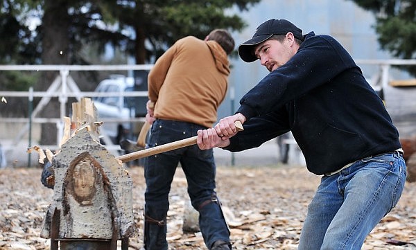 Ryan Pearson, who has been captain of the team for the past two years, practices chopping.