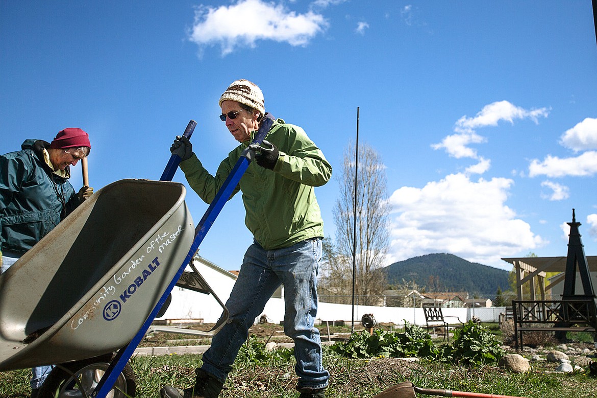 &lt;p&gt;Blue skies shine as Susan Alameida, left, and husband Larry Alameida, wheel in fresh soil at the Community Garden of the Master on Saturday. The garden is just getting ready for the spring season and is tended by volunteers.&lt;/p&gt;