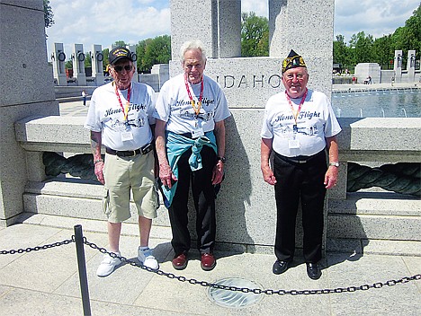 &lt;p&gt;North Idaho veterans, from left, Norm Kolbeck of Coeur d'Alene, Eb Sutton of Sagle and Glenn Mannie of Post Falls stand together in Washington, D.C. They were part of the Inland Northwest Honor Flight who toured the nation's capitol and Arlington National Cemetery on Tuesday.&lt;/p&gt;