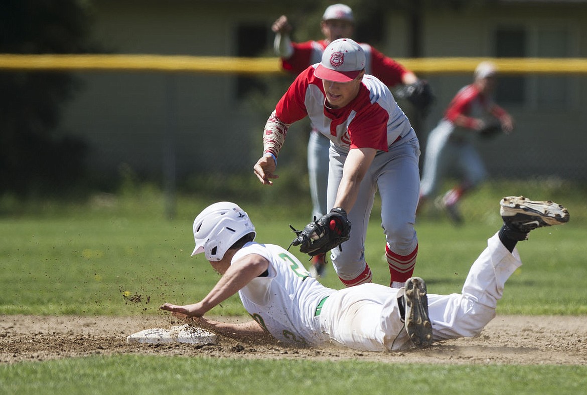 &lt;p&gt;LOREN BENOIT/Press Lakeland's Jared McDaniel (2) slides safely into second base against Sandpoint on Saturday at Lakeland High School.&lt;/p&gt;