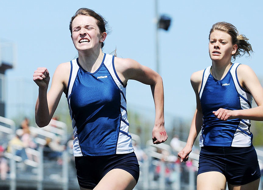 &lt;p&gt;Glacier's Ahna Kreitinger pushes ahead of teammate Bailey Smith on the homestretch of the 800-meter run during the 2015 Archie Roe Invitational. Kreitinger and Smith finished one-two in the race. (Aaric Bryan/Daily Inter Lake)&lt;/p&gt;