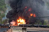 Oil train explodes in downtown Lynchburg, Va.