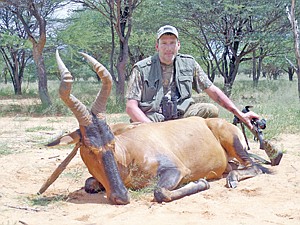 &lt;p&gt;Kelley Brown with the red hartebeest he shot while on a 10-day hunting trip in Namibia, Africa. The red hartebeest is a large African antelope.&lt;/p&gt;