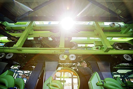 &lt;p&gt;Josh Mock performs a routine maintenance check on the Aftershock roller coaster in preparation for the crowds Saturday for Silverwood's opening weekend.&lt;/p&gt;