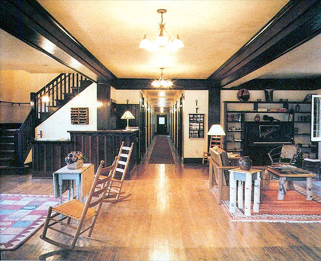 Beautiful hardwood floors and vintage amenities await guests in the Belton Chalet lodge.  The historic chalet and lodge were completely restored 10 years ago.