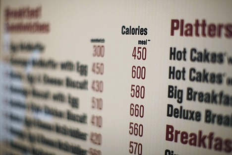 &lt;p&gt;The calories of each food item at a McDonalds drive-thru menu in New York, Jukly 18, 2008.&lt;/p&gt;