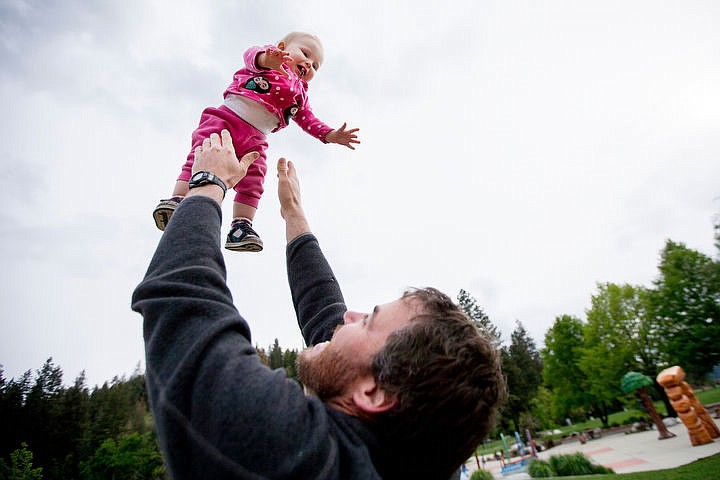 &lt;p&gt;Freya Prindle, 16-months-old, laughs as he father Thor tosses her into the air Friday, April 29, 2016 at McEuen Park. The Prindles just moved to Coeur d'Alene and were enjoying the park's playground.&lt;/p&gt;