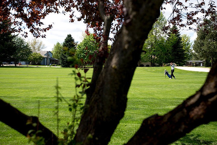 &lt;p&gt;Alex Callahan of Coeur d'Alene analyzes his approach shot drop on the green on Monday, April 25, 2016 at the Kraus Invitational at Avondale Golf Course.&lt;/p&gt;