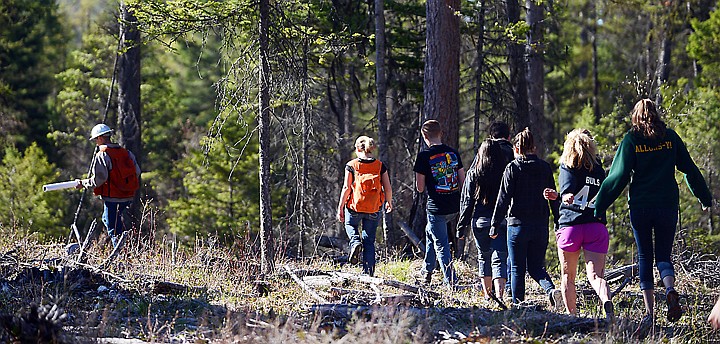 &lt;p&gt;A group of students from Whitefish High School make their way off trail for a forestry presentation on Wednesday morning, April 30, in Whitefish. (Brenda Ahearn/Daily Inter Lake)&lt;/p&gt;