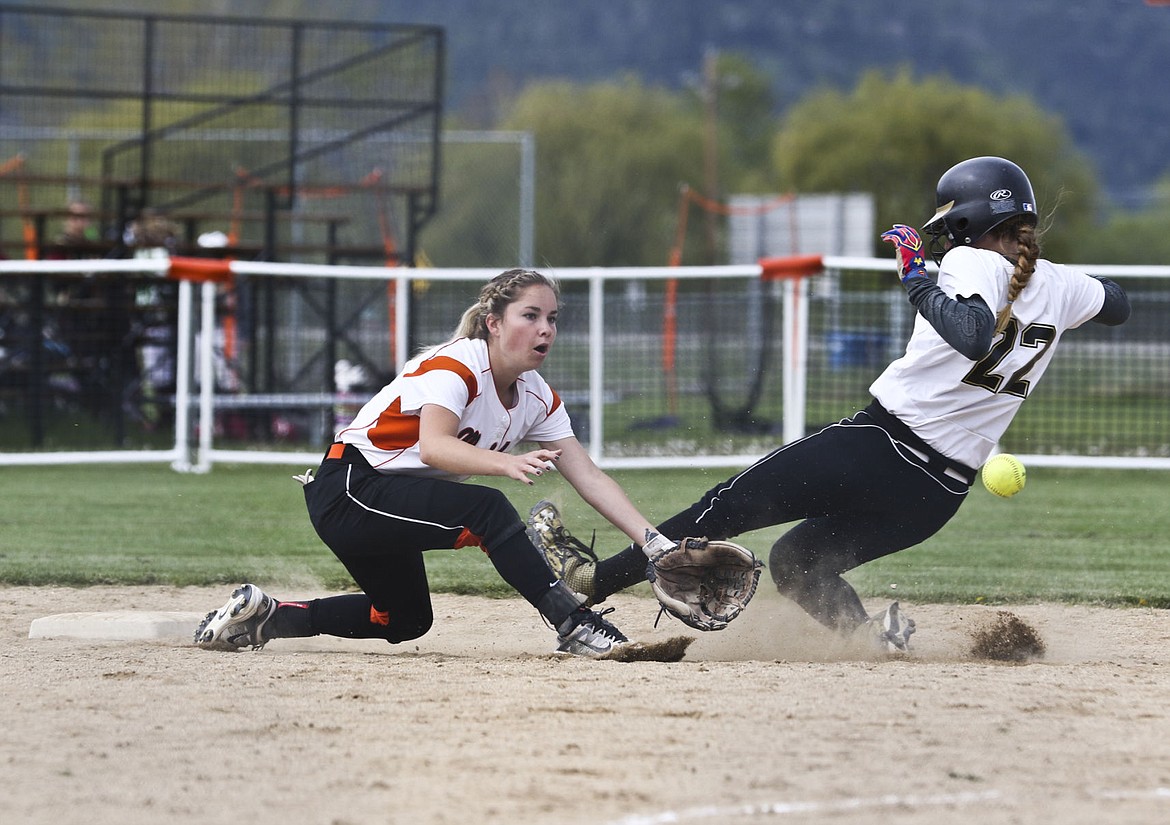 &lt;p&gt;Ronan's shortstop Jordyn Clairmont tries to tag a Stevensville runner out during their game in Frenchtown Friday.&lt;/p&gt;