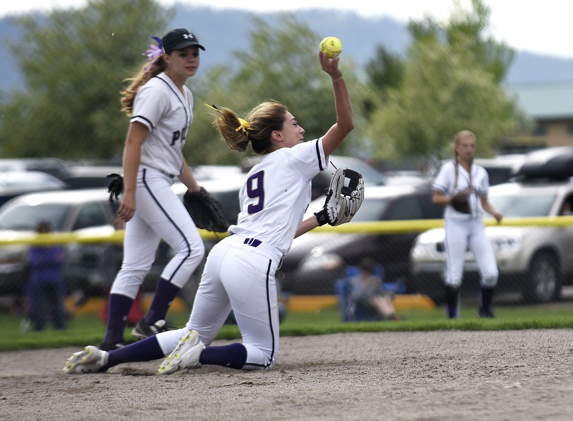 &lt;p&gt;Polson shortstop Kaelyn Smith throws to first after getting an out at second base against Glacier on Thursday. (Aaric Bryan/Daily Inter Lake)&lt;/p&gt;