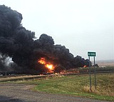 Oil train derails; North Dakota town evacuated