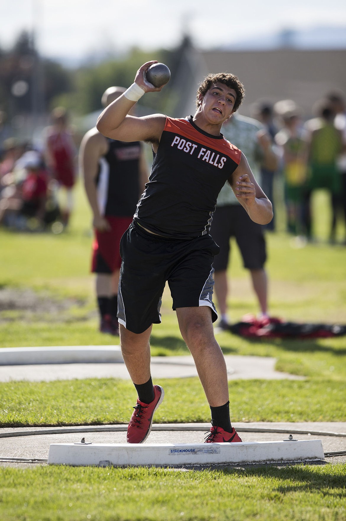 &lt;p&gt;LOREN BENOIT/Press Post Falls' Nate DeGraw tosses a distance of 46 feet 4 inches during Thursday&#146;s District 1 All-Star meet. DeGraw came in second in the event.&lt;/p&gt;