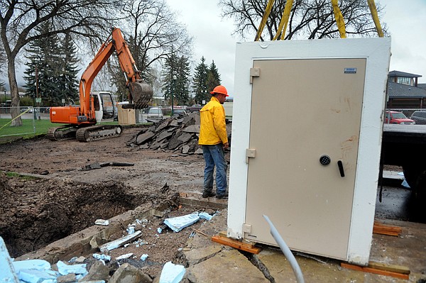 &lt;p&gt;The old Park Side Federal Credit Union safe is nearly all that remains of the building on Monday, April 30, at Depot Park in Whitefish.&lt;/p&gt;
