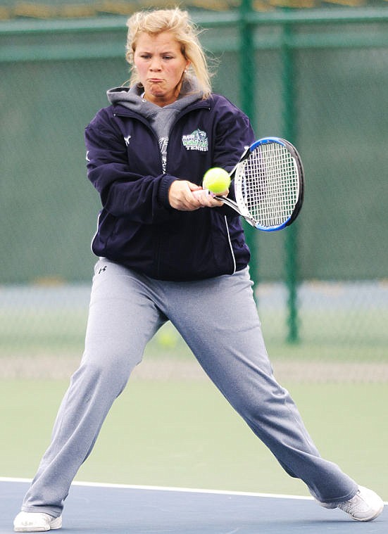 &lt;p&gt;Glacier senior Hanna Davis plays the ball Tuesday afternoon during the crosstown tennis match at Flathead Valley Community College. April 30, 2013 in Kalispell, Montana. (Patrick Cote/Daily Inter Lake)&lt;/p&gt;