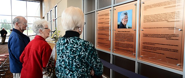 &lt;p&gt;&lt;strong&gt;People look&lt;/strong&gt; at the memorial wall honoring the late Rebecca Broussard, a nurse and philanthropist for whom the new college building is named.&lt;/p&gt;