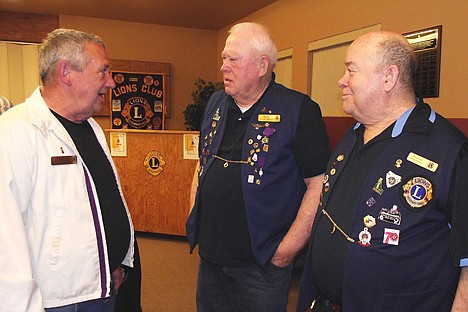 &lt;p&gt;Ed Sedlmayer, Bob Guindon and Darrell Whitesitt visit during the Post Falls Lions Club's 50th anniversary celebration on Friday night at the Post Falls Senior Center. Guindon has been an active member for 49 of the 50 years since the Post Falls club was chartered in 1964.&lt;/p&gt;
