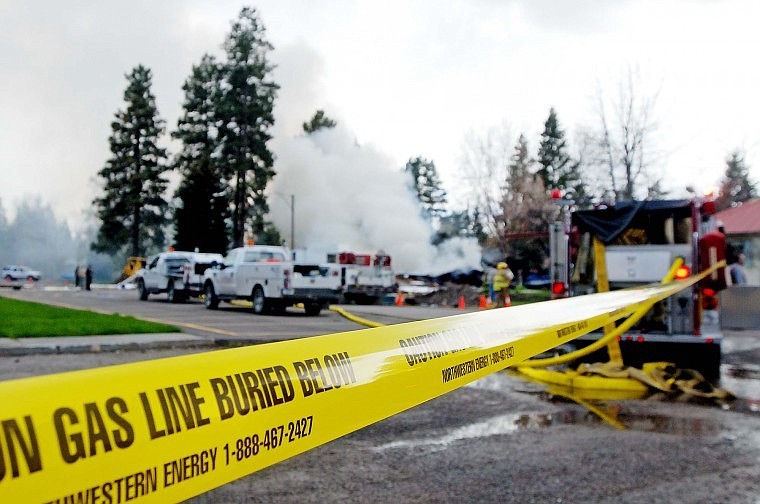 A Northwest Energy employee was investigating a gas leak approximately 20 feet away from the house belonging to Ted and Myrtle Langton when it exploded around 3:50 p.m. Two other Northwest Energy employees  managed to escape the scene.