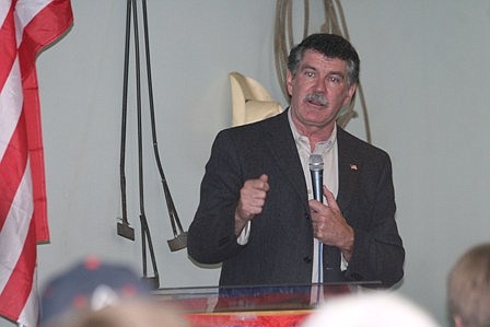 Congressman Denny Rehberg, R, spoke at the Lincoln Reagan Dinner in Superior on Saturday.
