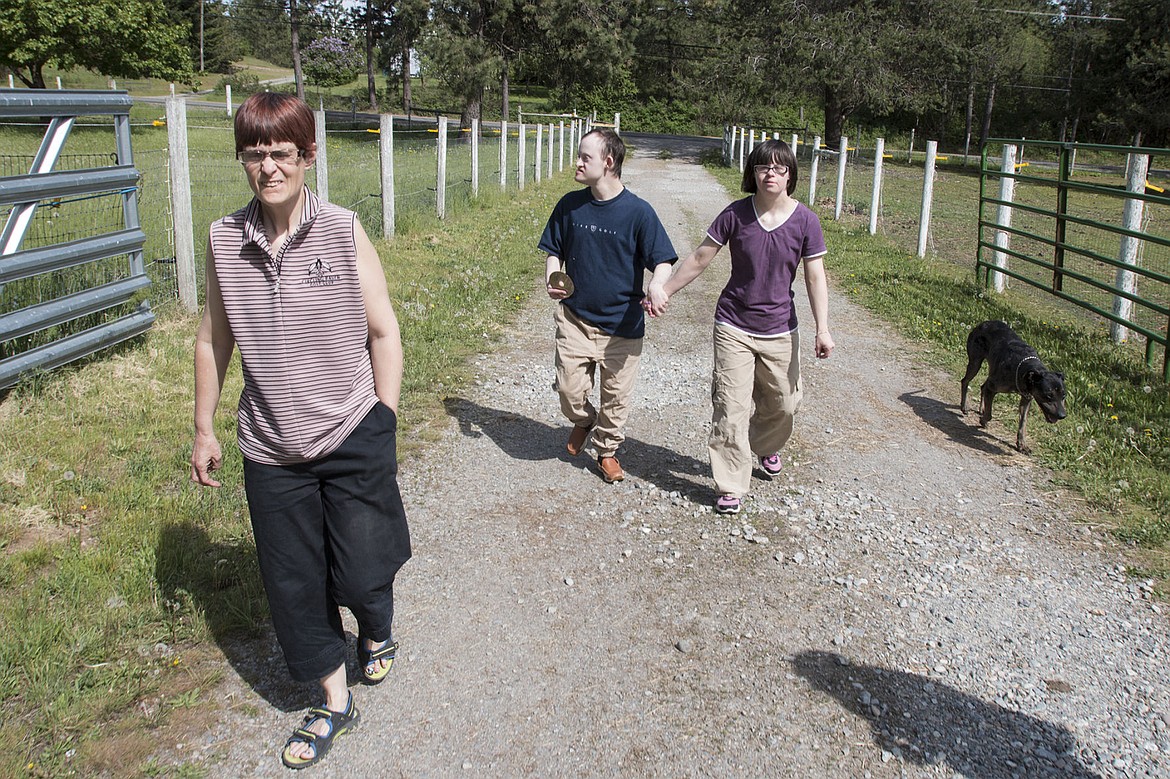 &lt;p&gt;From left to right, Dana, Matthew and Stacy go for a walk during their down time for the day.&lt;/p&gt;