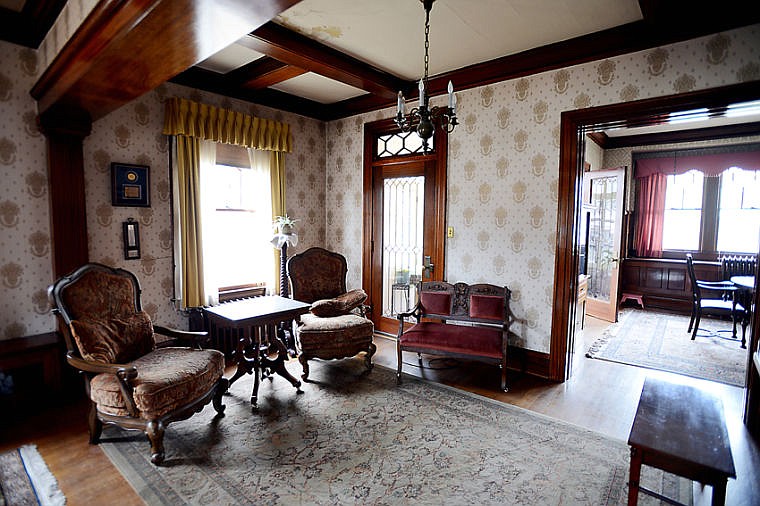 &lt;p&gt;Interior view of the Conlon House at 305 Fourth Avenue East. Historical Marker: Pioneer merchant James Conlong commissioned architect Joseph B. Gibson to design this stunning Georgian Revival style home in 1914. Built for Conlon's wife, Mary, J.F. Simmonds was the contractor. The high style and fine details are unique to Kalispell's historic East Side. An elegant radial entry, brackets and dentils at the eaves, ornamental balustrades, and corner quoins highlight the grand facade. Highly polished mahogany woodwork, laminated sliding doors with leaded glass, three fireplaces and some of the original furnishing preserve the period ambience inside. Innovative features include a woodbox concealed in a hall seat that is served from a basement dumbwaiter and a dining room radiator with a built-in food warmer. Retired North Dakota banker B.M. Wohlwend purchased the property in 1945 for his wife, Jennie, and daughter, Lois. It has since been home to Lois and her husband, twenty-four-year legislator Senator Matt Himsl, and the Himsls' five children. Friendly neighbors have called this beautiful home the &quot;Embassy&quot; for its inviting grace, warm interior and cordial owners. (Brenda Ahearn/Daily Inter Lake)&lt;/p&gt;