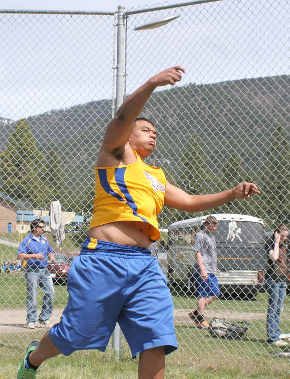 &lt;p&gt;Braxton Eubanks hurls the discus for the Bluehawks during the Sanders County meet held at Thompson Falls on Thursday.&lt;/p&gt;