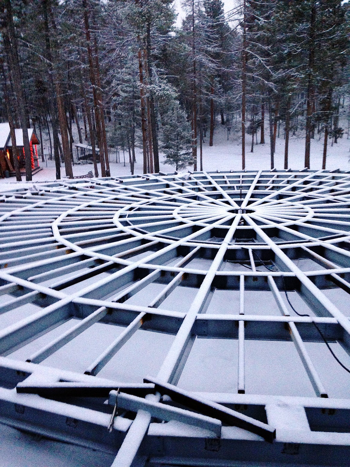 <p>Mid-construction photo of the rotating base of The Twisted Moose. Photo courtesy of Alan DeLeon</p>