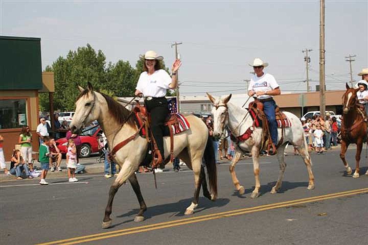 Rep. Judy Warnick, riding at the Warden Parade with her husband, Roy, and a granddaughter, participated in 16 parades in 2012. She did three parades in one weekend.