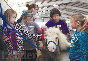 &lt;p&gt;From left, Mystica Hunter, Emily Gerrity, Wailand Gravelle and Kobi Walhood pet Charlie the miniature pony during Lake County Conservation District's ag day for county fourth graders.&lt;/p&gt;