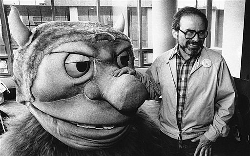 &lt;p&gt;In this Sept. 25, 1985 file photo, author Maurice Sendak poses with one of the characters from his book &quot;Where the Wild Things Are,&quot; designed for the operatic adaptation of his book in St. Paul, Minn. Sendak died, Tuesday, May 8, 2012 at Danbury Hospital in Danbury, Conn. He was 83. (AP Photo, file)&lt;/p&gt;