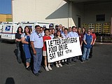 Letter carriers picking up food for people in need