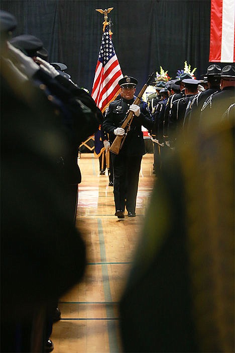 &lt;p&gt;The color guard retrieves the colors and exits the funeral as the pallbearers follow soon after.&lt;/p&gt;