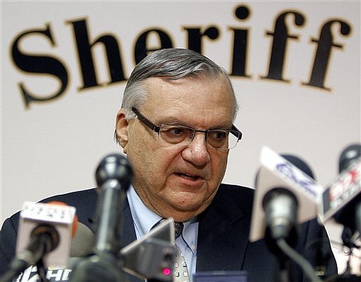 &lt;p&gt;In this Jan. 10, 2012 photo, Maricopa County Sheriff Joe Arpaio conducts a news conference in Phoenix. Federal authorities on Wednesday, May 9, 2012 said that they plan to sue Arpaio and his office over allegations of civil rights violations, including the racial profiling of Latinos. (AP Photo/Matt York, File)&lt;/p&gt;