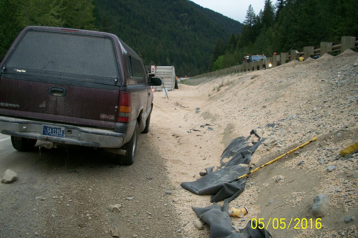 &lt;p&gt;:44,000 pounds of chickpeas spilled when a semi-truck overturned avoiding elk near mile marker 26, west of St. Regis in an early morning accident on April 5.&lt;/p&gt;