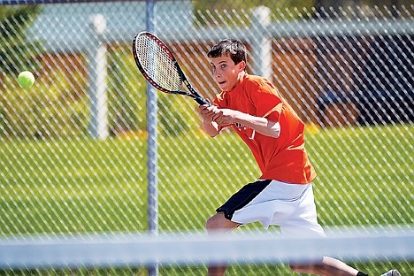 &lt;p&gt;Post Falls' Lincoln Hill watches the ball during a boys singles match at the 5A Region 1 tennis tournament at Lake City High.&lt;/p&gt;