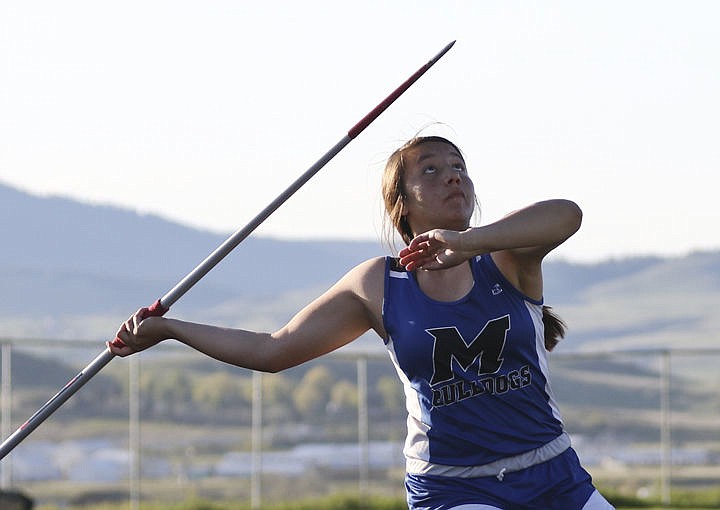 &lt;p&gt;Mission's Nalani Linsebigler throws the javelin during the Lake County meet last Tuesday.&lt;/p&gt;