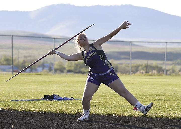 &lt;p&gt;Polson's Mariah Corrigan throws the javelin during the Lake County meet in Polson last Tuesday. She holds one of the top distances in the state for Class A.&lt;/p&gt;