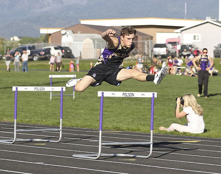 &lt;p&gt;Polson's Colton Cote runs the 300 hurdles at the Lake County meet last Teusday.&lt;/p&gt;