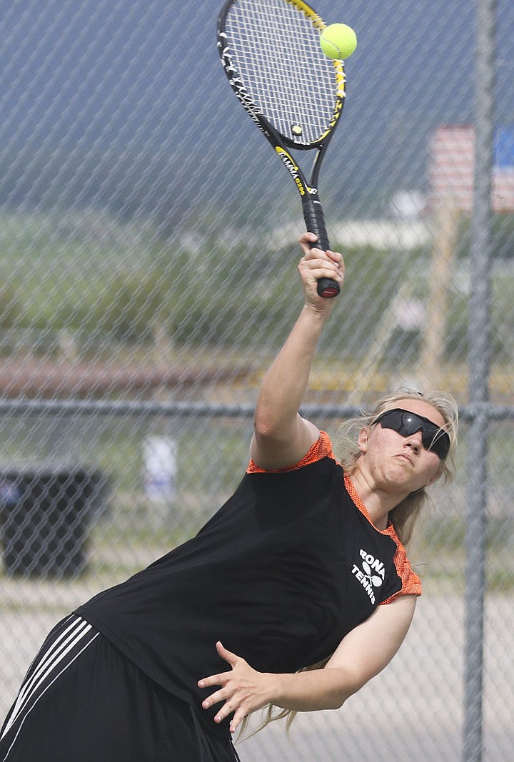 &lt;p&gt;Ronan's Julian Matkovich serves the ball during a doubles match Thursday afternoon in Ronan.&lt;/p&gt;